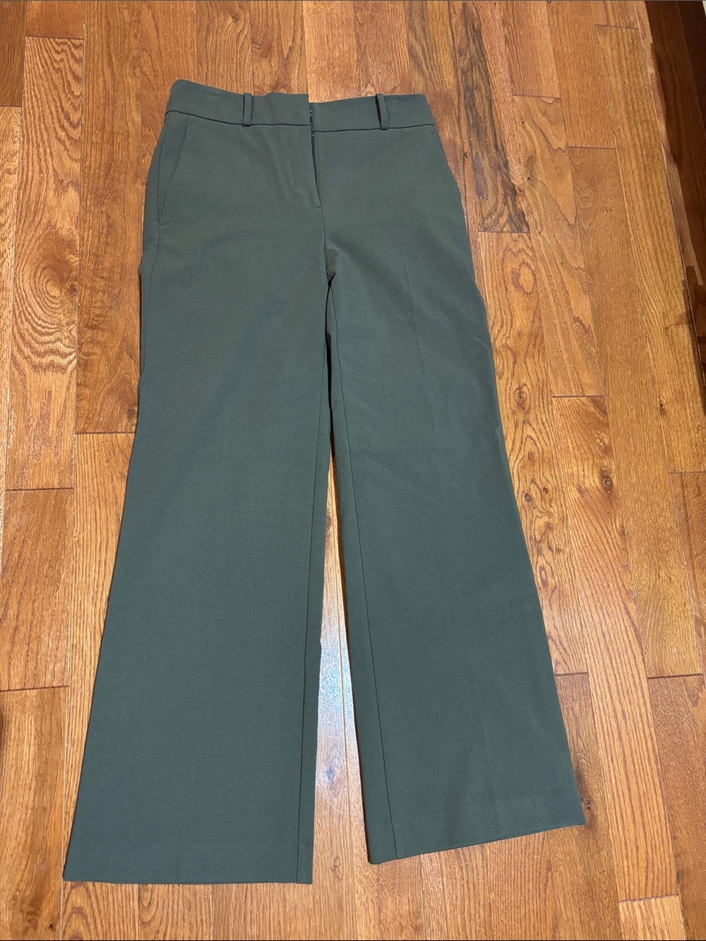 Ann Taylor Olive Green Wide-Leg Dress Pants